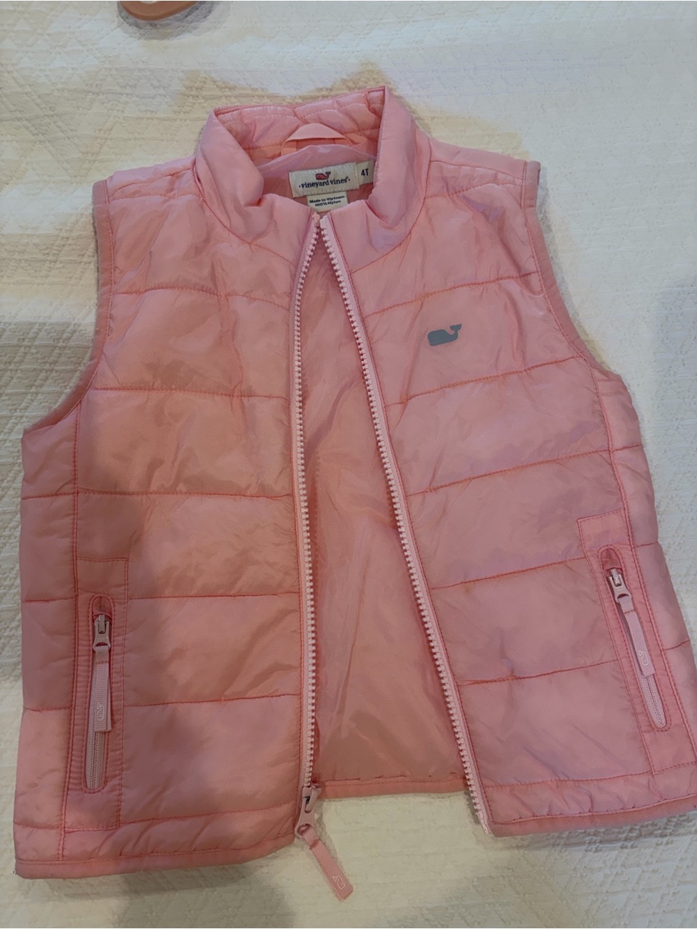 Vineyard Vines Light Pink Quilted Girls' Vest